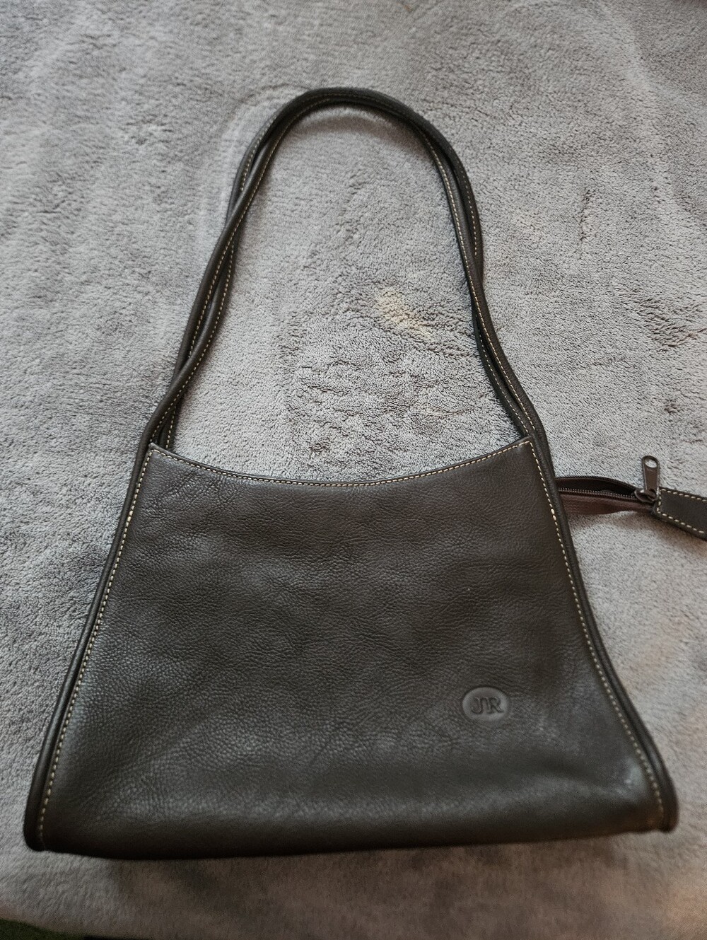 NEW! JR Dark Brown Leather Shoulder Bag